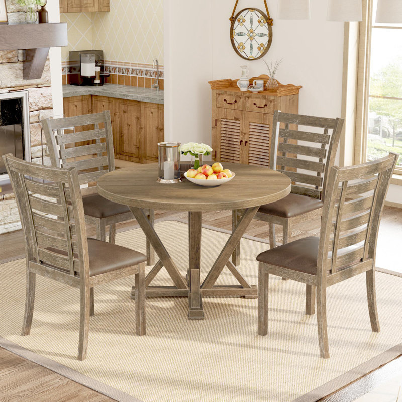 Modern Farmhouse 5 Piece Dining Table Set